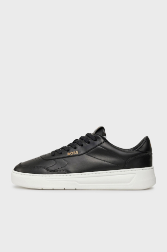 Boss Logolu Hakiki Deri Sneaker Erkek Ayakkabı 50502893 001 SİYAH - 2