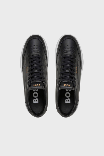 Boss Logolu Hakiki Deri Sneaker Erkek Ayakkabı 50502893 001 SİYAH - 5