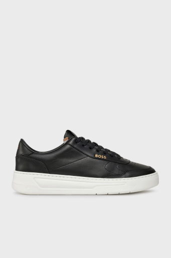 Boss Logolu Hakiki Deri Sneaker Erkek Ayakkabı 50502893 001 SİYAH - 7