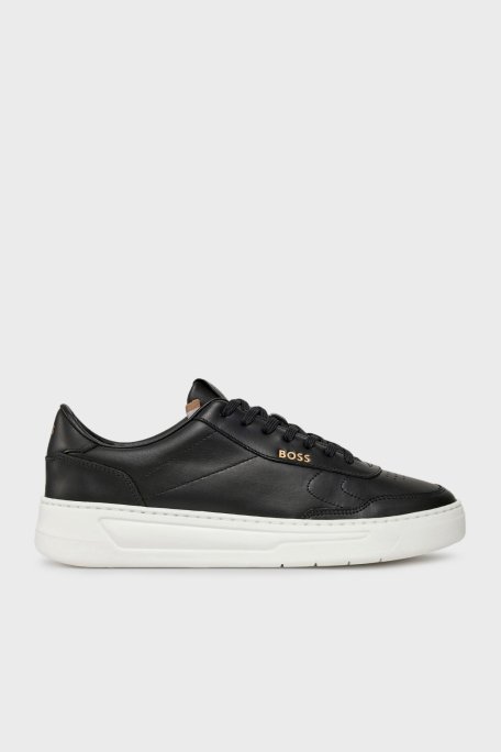 Boss Logolu Hakiki Deri Sneaker Erkek Ayakkabı 50502893 001 SİYAH - 7