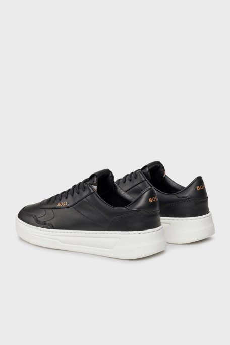 Boss Logolu Hakiki Deri Sneaker Erkek Ayakkabı 50502893 001 SİYAH - 9