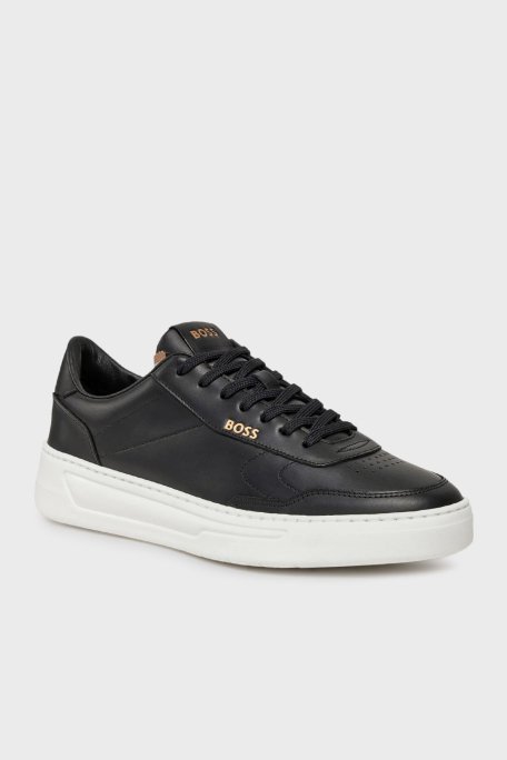 Boss Logolu Hakiki Deri Sneaker Erkek Ayakkabı 50502893 001 SİYAH - 10