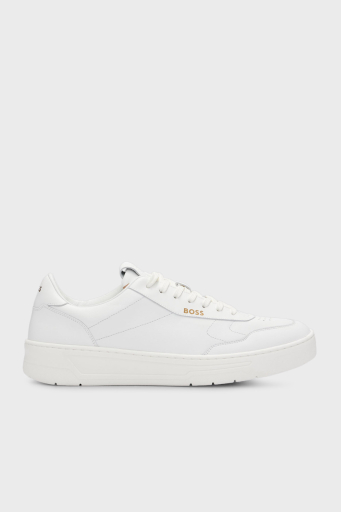 Boss Logolu Hakiki Deri Sneaker Erkek Ayakkabı 50502893 100 BEYAZ - 6