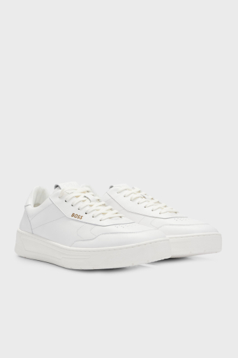Boss Logolu Hakiki Deri Sneaker Erkek Ayakkabı 50502893 100 BEYAZ - 13