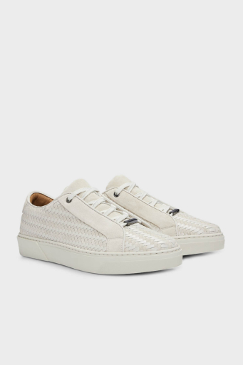 Boss Logolu Hakiki Deri Sneaker Erkek Ayakkabı 50514547 110 BEJ - 3