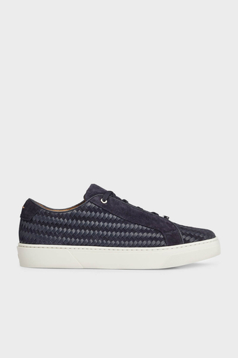 Boss Logolu Hakiki Deri Sneaker Erkek Ayakkabı 50514547 401 LACİVERT - 1