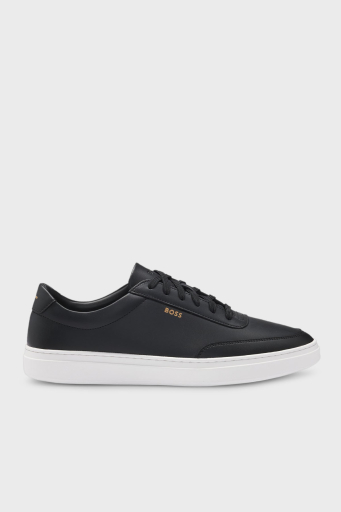 Boss Logolu Hakiki Deri Sneaker Erkek Ayakkabı 50536504 001 SİYAH - 1
