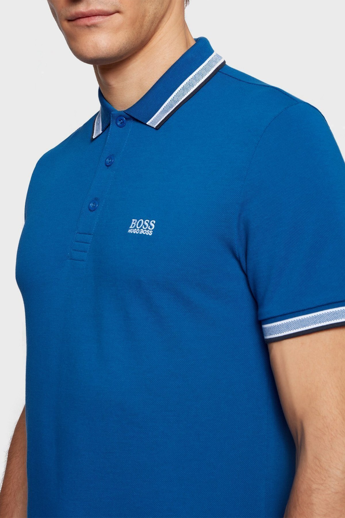 Boss Logolu Regular Fit % 100 Pamuk Düğmeli T Shirt Erkek Polo 50198254 420 MAVİ
