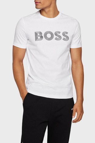 Boss - Boss Logolu Regular Fit Bisiklet Yaka % 100 Pamuk Erkek T Shirt 50466608 100 BEYAZ