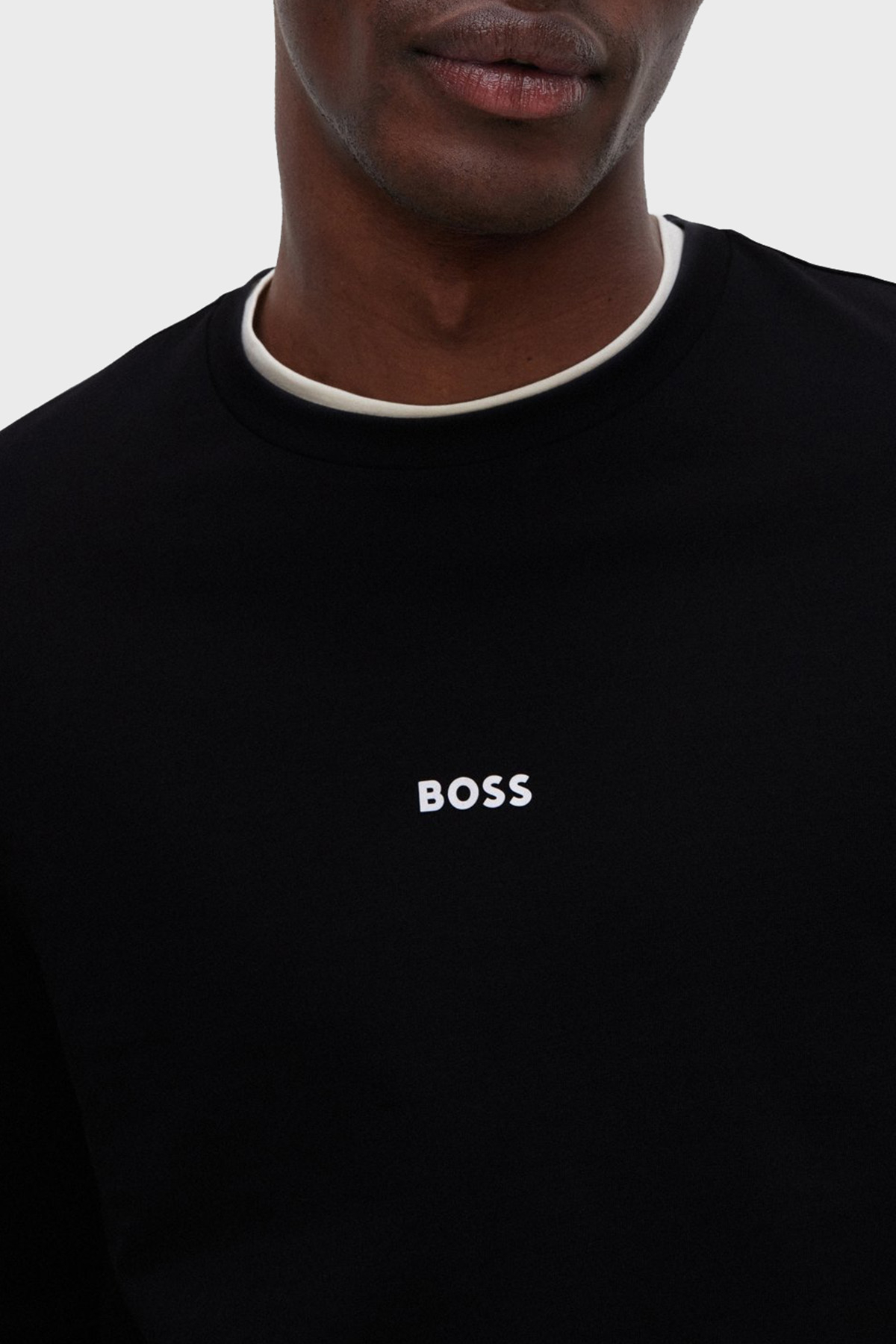 Boss Logolu Regular Fit Bisiklet Yaka Uzun Kollu Pamuklu Erkek T Shirt 50473286 001 SİYAH