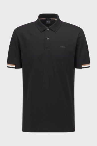 Boss Logolu Regular Fit Düğmeli % 100 Pamuk Polo T Shirt Erkek Polo Yaka T Shirt 50467113 001 SİYAH - 5