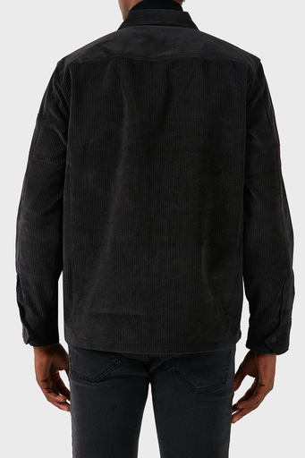 Boss Logolu Regular Fit Fermuarlı Kadife Erkek Gömlek 50527341 001 SİYAH - 8