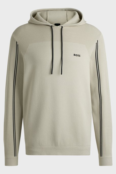 Boss Logolu Regular Fit Kapüşonlu Erkek Sweat 50523284 271 BEJ - 5