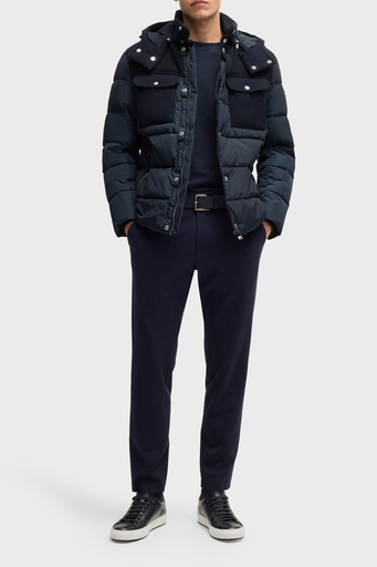 Boss Logolu Regular Fit Su İtici Çıkarılabilir Kapüşonlu Erkek Mont 50524358 404 LACİVERT - 3