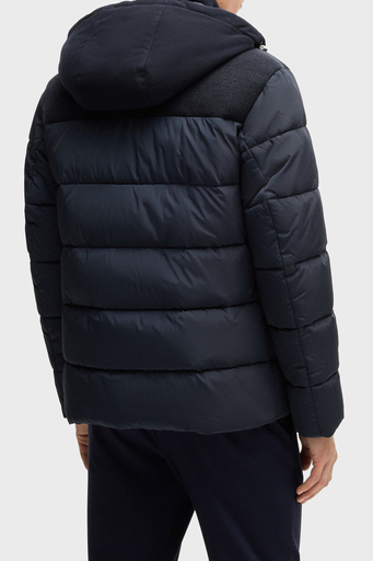 Boss Logolu Regular Fit Su İtici Çıkarılabilir Kapüşonlu Erkek Mont 50524358 404 LACİVERT - 7
