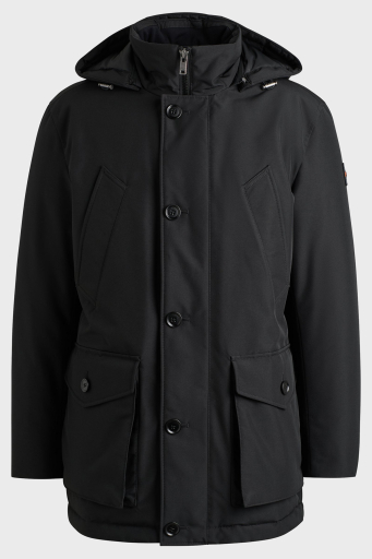 Boss Logolu Regular Fit Su İtici Kapüşonlu Erkek Mont 50499551 001 SİYAH - 6