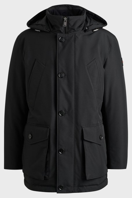 Boss Logolu Regular Fit Su İtici Kapüşonlu Erkek Mont 50499551 001 SİYAH - 6