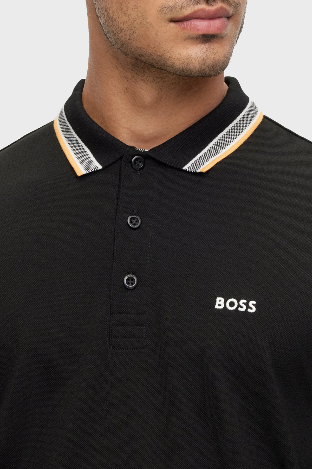 Boss Logolu Regular Fit Uzun Kollu % 100 Pamuk Erkek Polo T Shirt 50469108 003 SİYAH