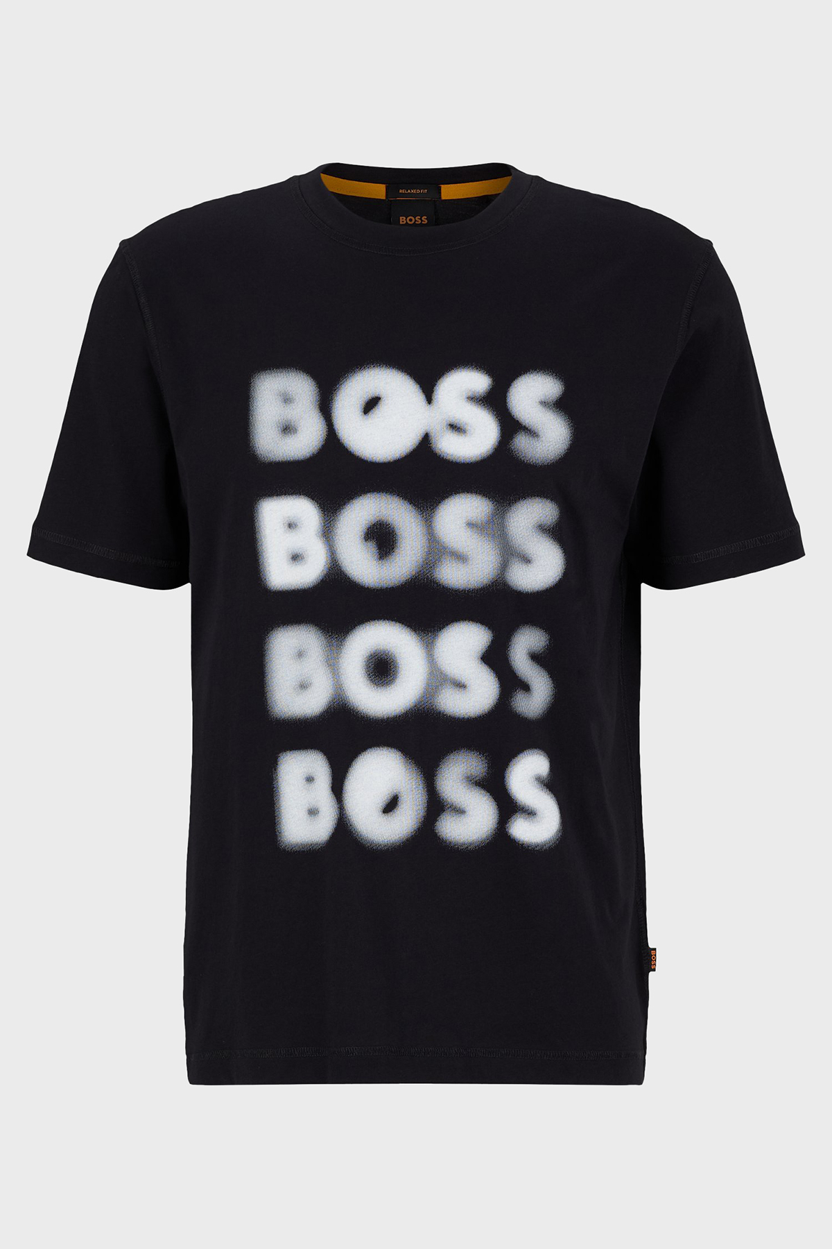 Boss Logolu Relaxed Fit Bisiklet Yaka % 100 Pamuk Erkek T Shirt 50478776 001 SİYAH