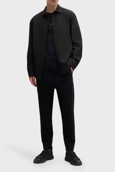 Boss Logolu Relaxed Fit Su İtici Erkek Gömlek 50525003 001 SİYAH - 3