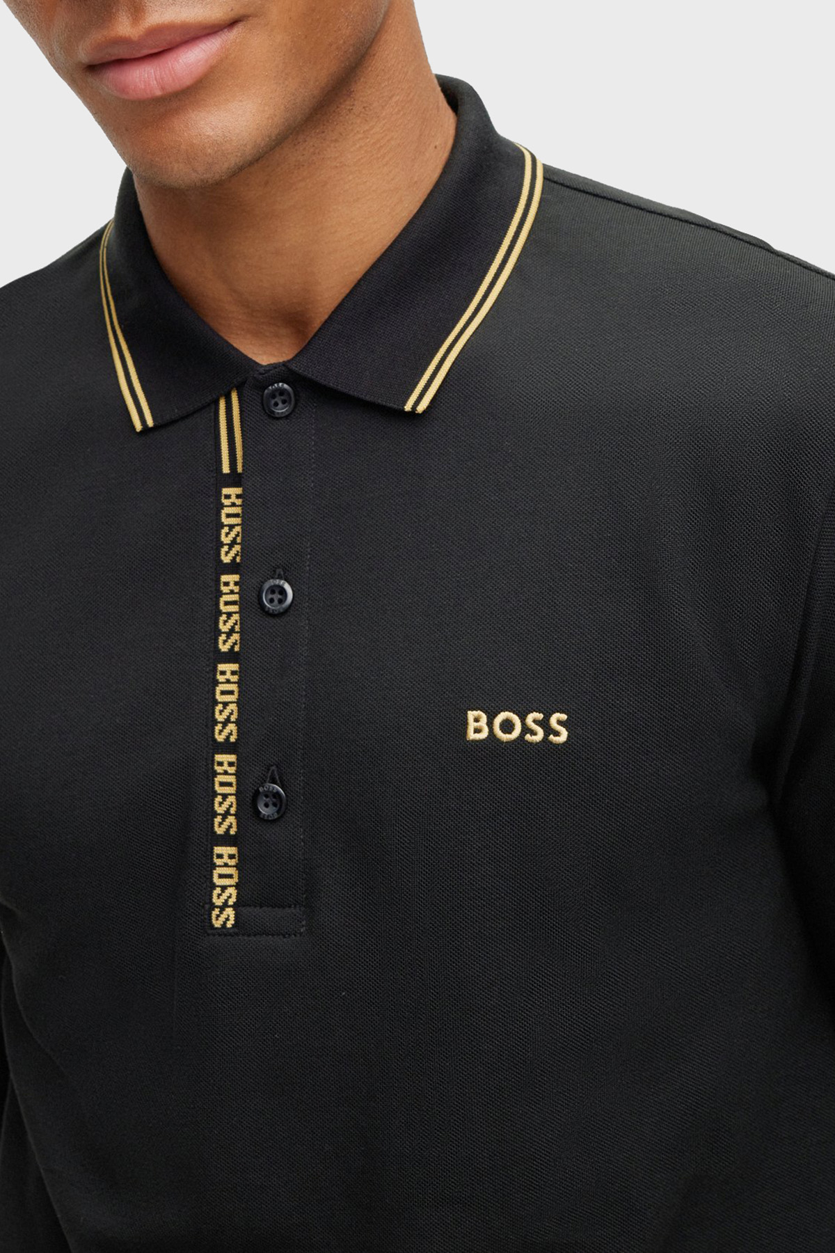 Boss Logolu Slim Fit % 100 Pamuk Erkek Polo T Shirt 50475649 005 SİYAH