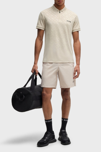 Boss Logolu Slim Fit Yarım Fermuarlı Erkek Polo Yaka T Shirt 50538106 284 BEJ - 2