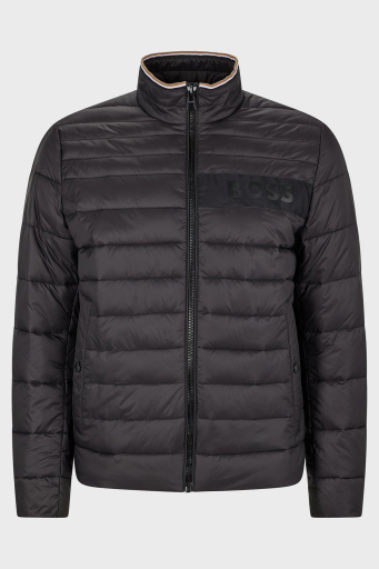 Boss Logolu Su Tutmaz Dik Yaka Regular Fit Şişme Erkek Mont 50464308 001 SİYAH - 6