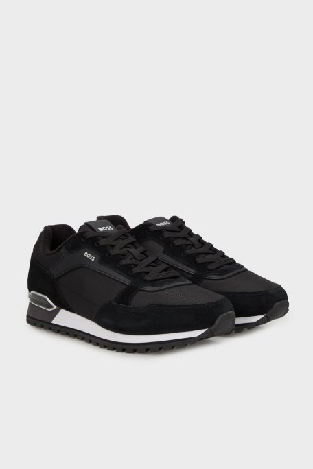 Boss Logolu Süet Detaylı Sneaker Erkek Ayakkabı 50523221 004 SİYAH - 2