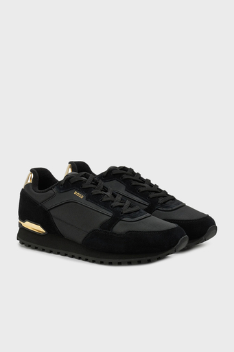 Boss Logolu Süet Detaylı Sneaker Erkek Ayakkabı 50523221 007 SİYAH - 2