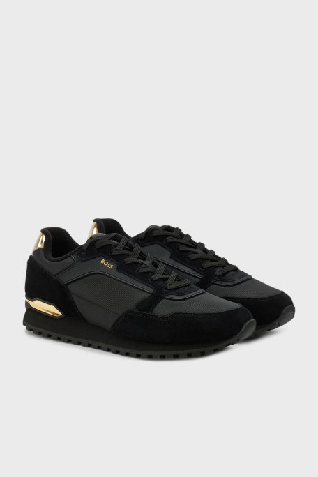 Boss Logolu Süet Detaylı Sneaker Erkek Ayakkabı 50523221 007 SİYAH - 2