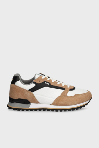 Boss Logolu Süet Detaylı Sneaker Erkek Ayakkabı 50523221 281 KAHVE-BEYAZ - 1