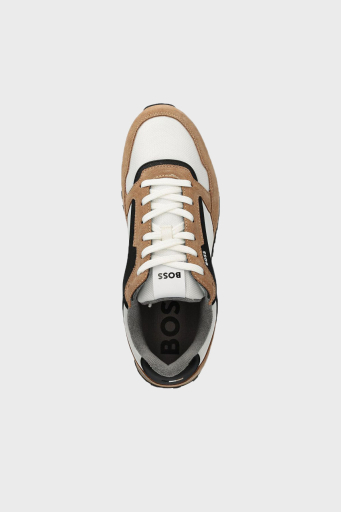Boss Logolu Süet Detaylı Sneaker Erkek Ayakkabı 50523221 281 KAHVE-BEYAZ - 9