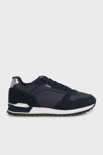 Boss Logolu Süet Detaylı Sneaker Erkek Ayakkabı 50523221 410 LACİVERT - 1