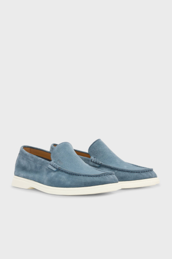 Boss Logolu Süet Loafer Erkek Ayakkabı 50543083 460 MAVİ - 3