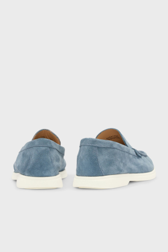 Boss Logolu Süet Loafer Erkek Ayakkabı 50543083 460 MAVİ - 5
