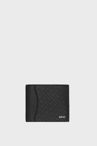 Boss Monogram Baskılı Deri Erkek Cüzdan 50542379 002 SİYAH - 1