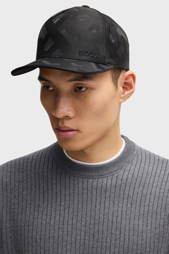 Boss Monogram Logo Baskılı Erkek Şapka 50533316 001 SİYAH - 2