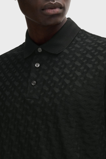 Boss Monogram Logo Baskılı Regular Fit Düğmeli Erkek Polo Yaka T Shirt 50537132 001 SİYAH - 9