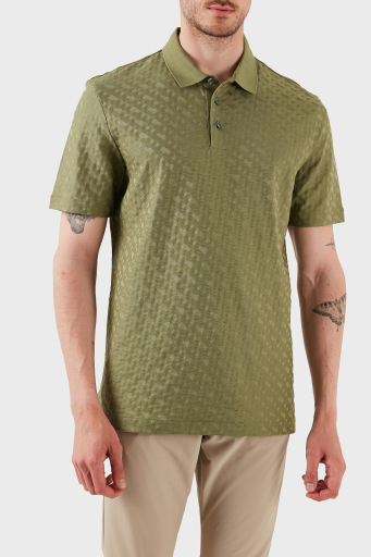 Boss Monogram Logo Baskılı Regular Fit Düğmeli Erkek Polo Yaka T Shirt 50537132 311 AÇIK YEŞİL - 1