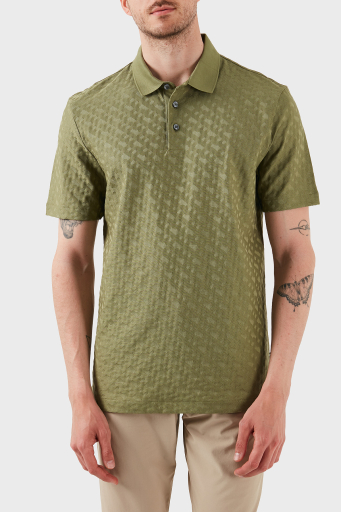Boss Monogram Logo Baskılı Regular Fit Düğmeli Erkek Polo Yaka T Shirt 50537132 311 AÇIK YEŞİL - 3