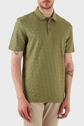 Boss Monogram Logo Baskılı Regular Fit Düğmeli Erkek Polo Yaka T Shirt 50537132 311 AÇIK YEŞİL - 4
