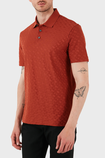 Boss Monogram Logo Baskılı Regular Fit Düğmeli Erkek Polo Yaka T Shirt 50537132 806 KİREMİT - 8