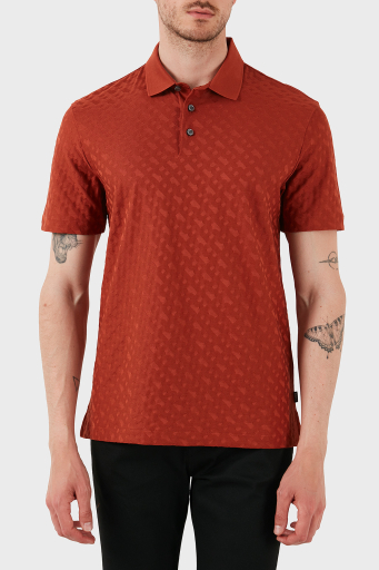 Boss Monogram Logo Baskılı Regular Fit Düğmeli Erkek Polo Yaka T Shirt 50537132 806 KİREMİT - 9