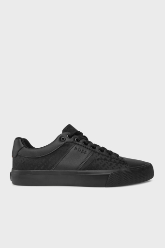 Boss Monogram Logo Baskılı Sneaker Erkek Ayakkabı 50536508 005 SİYAH - 1
