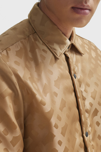 Boss Monogram Logolu Relaxed Fit Erkek Gömlek 50509206 260 KAHVE - 9