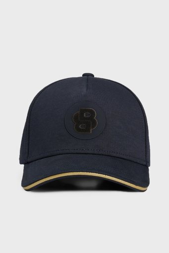 Boss Pamuk Karışımlı Monogram Logolu Erkek Şapka 50533359 402 LACİVERT - 1