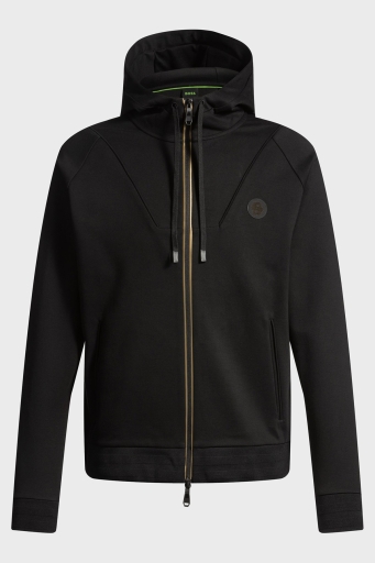 Boss Pamuk Karışımlı Regular Fit Kapüşonlu Fermuarlı Erkek Sweat 50530969 001 SİYAH - 10