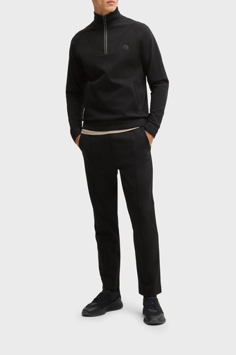 Boss Pamuk Karışımlı Regular Fit Yarım Fermuarlı Dik Yaka Erkek Sweat 50530978 001 SİYAH - 8