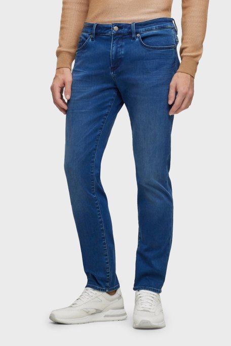 Boss Pamuk Karışımlı Streç Slim Fit Jeans Erkek Kot Pantolon 50501670 425 LACİVERT - 1