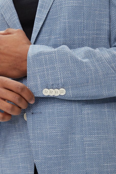 Boss Pamuk ve Yün Karışımlı Slim Fit Blazer Erkek Ceket 50514665 423 SAKS - 6